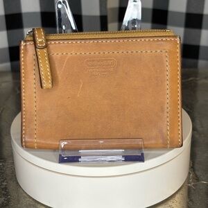 Coach Hampton Tan Leather Card Holder Y2K